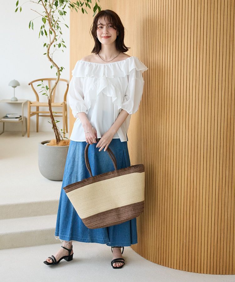 Green Parks「2way フリルショートスリーブブラウス」|シャツ・ブラウス|