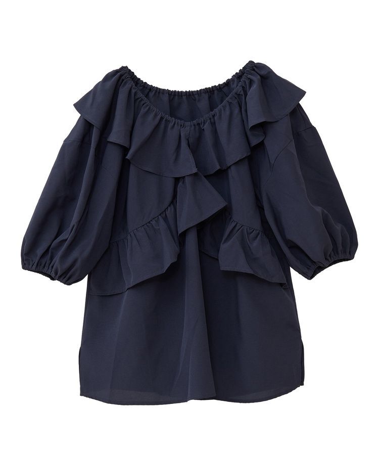 Green Parks「2way フリルショートスリーブブラウス」|シャツ・ブラウス|