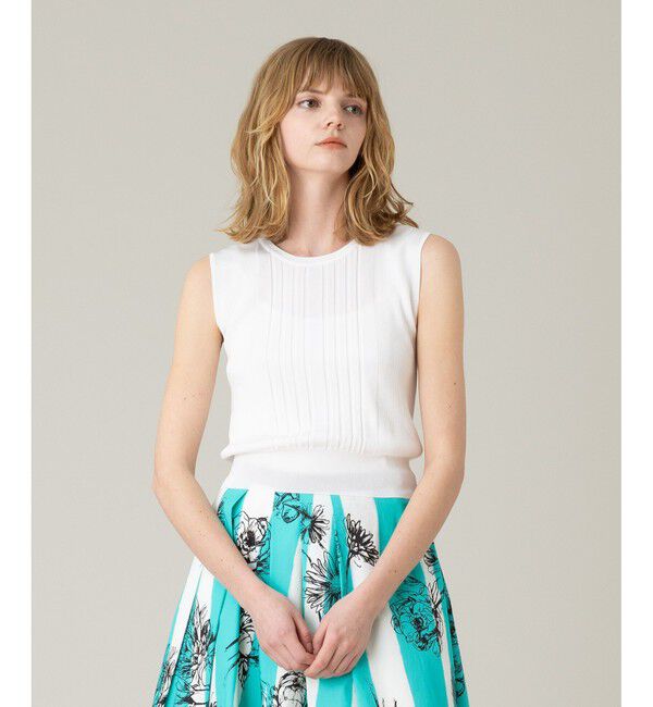 LOULOU WILLOUGHBY「《ドラマ着用》【LOULOU WILLOUGHBY】ブライトレーヨンリブタンク」|ニット・セーター|オフホワイト