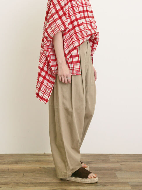 Samansa Mos2「【M/Lサイズ】パン屋さんみたいなタックパンツ」|その他|ベージュ