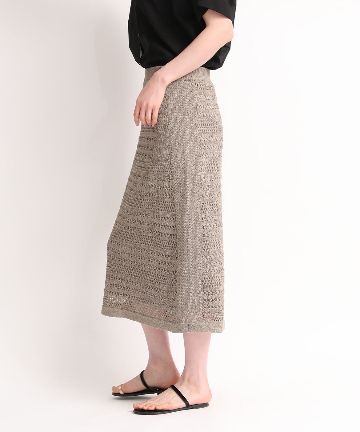 7-IDconcept.「透かし柄ニットスカート」|スカート|