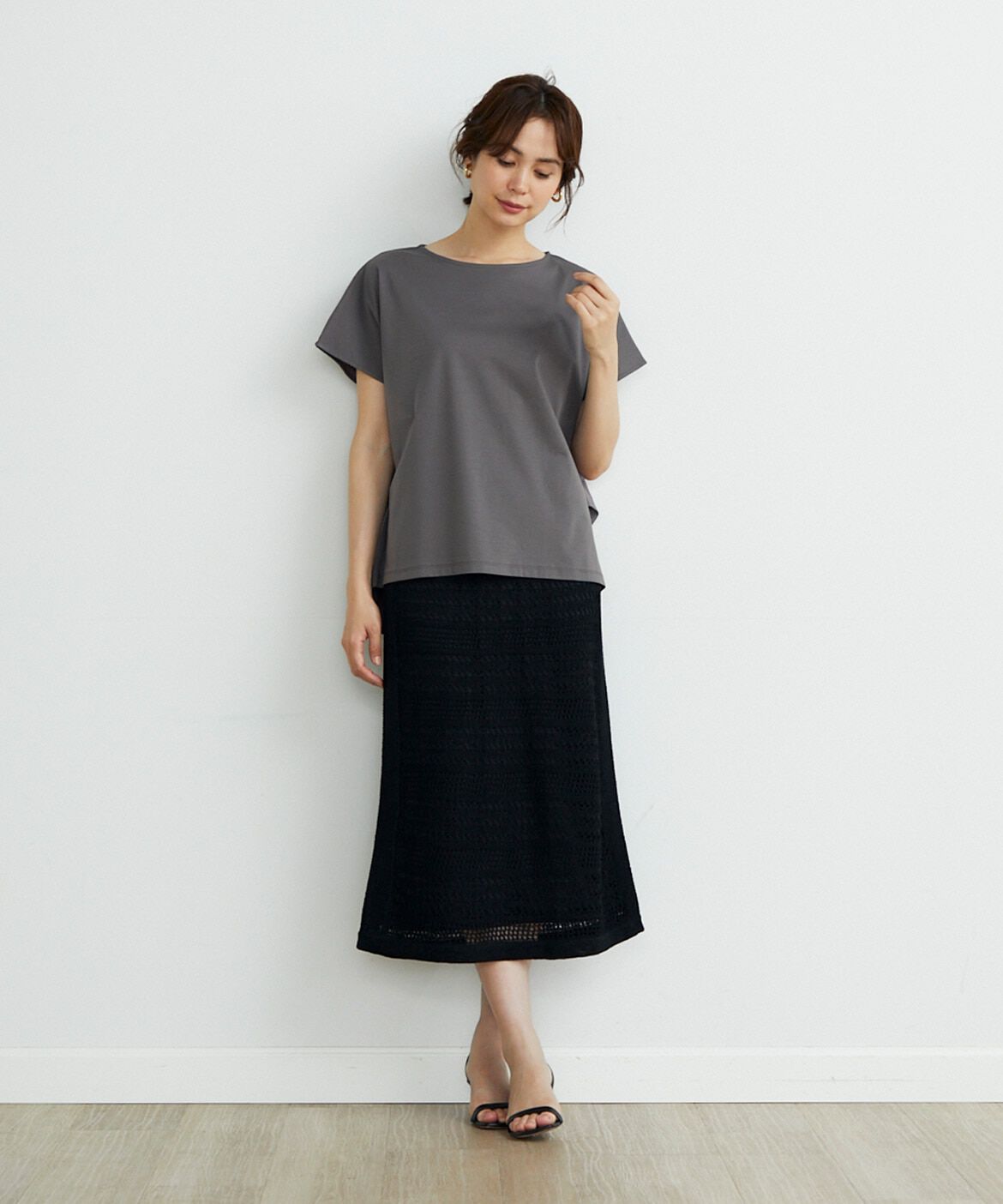 7-IDconcept.「透かし柄ニットスカート」|スカート|