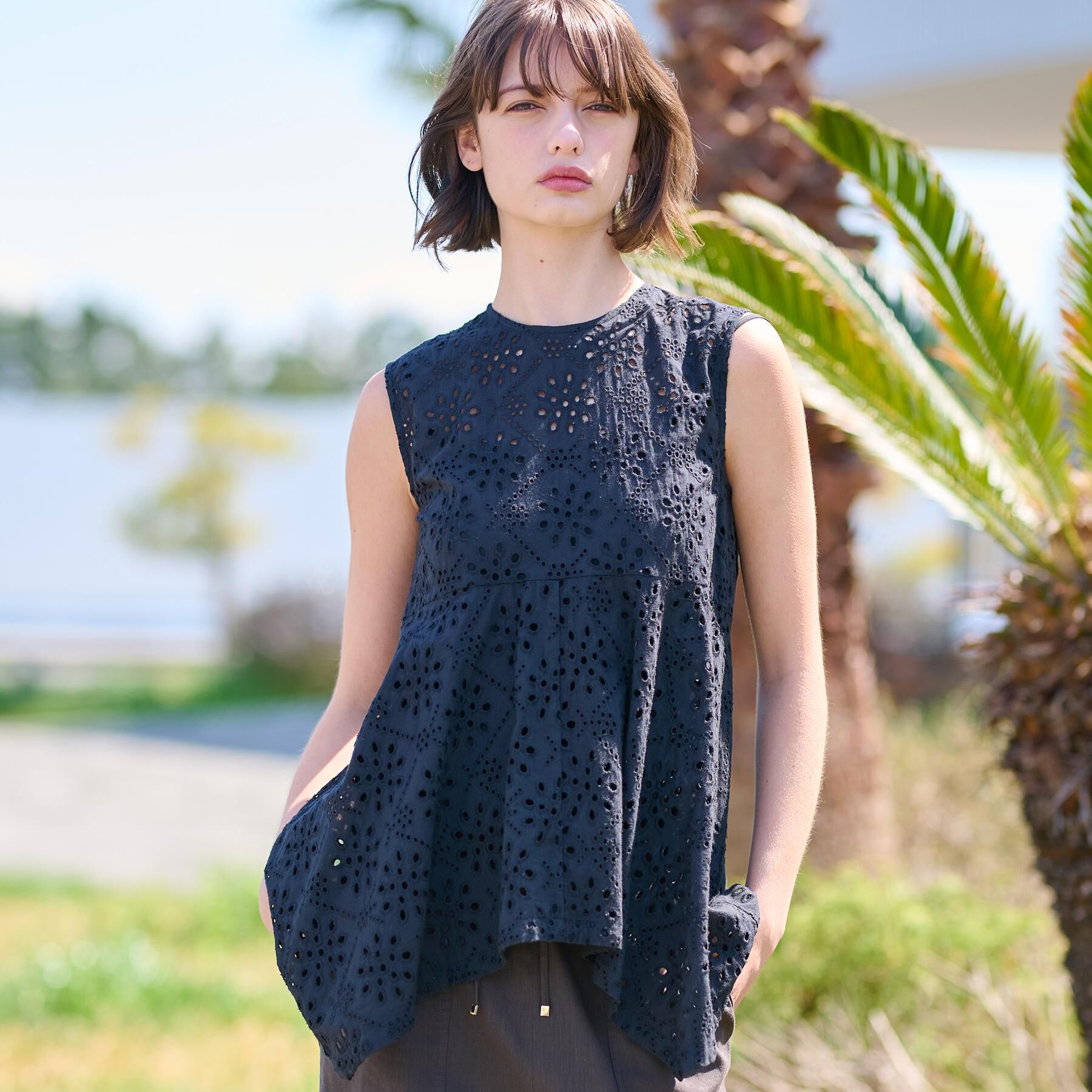 DRESSTERIOR「【コットン100％/洗える】カットワークレースブラウス」|シャツ・ブラウス|