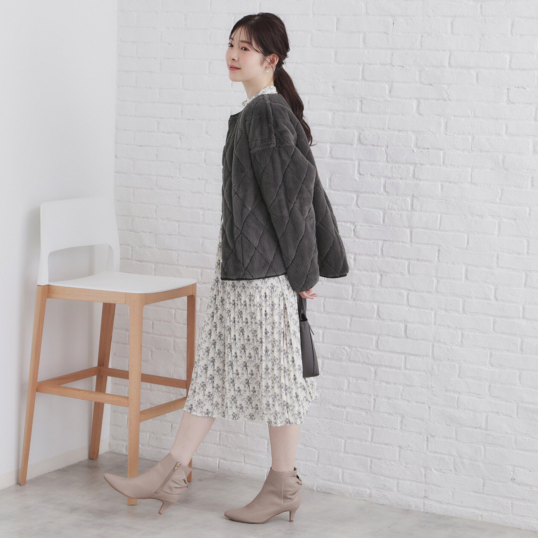 index「リバーシブル キルティングフェイクファーブルゾン【洗濯機洗い可】」|ブルゾン・スタジャン|