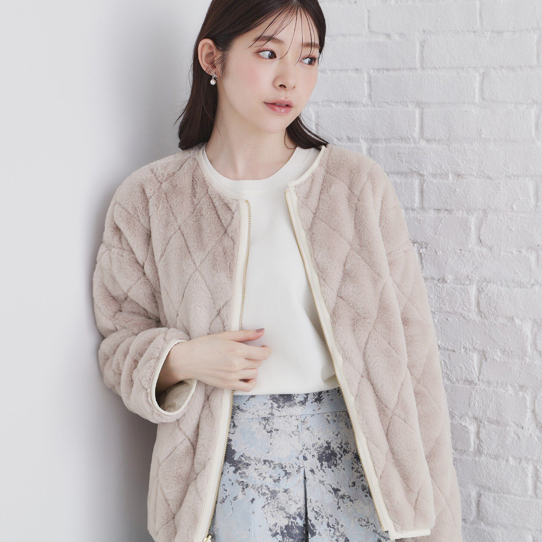 index「リバーシブル キルティングフェイクファーブルゾン【洗濯機洗い可】」|ブルゾン・スタジャン|