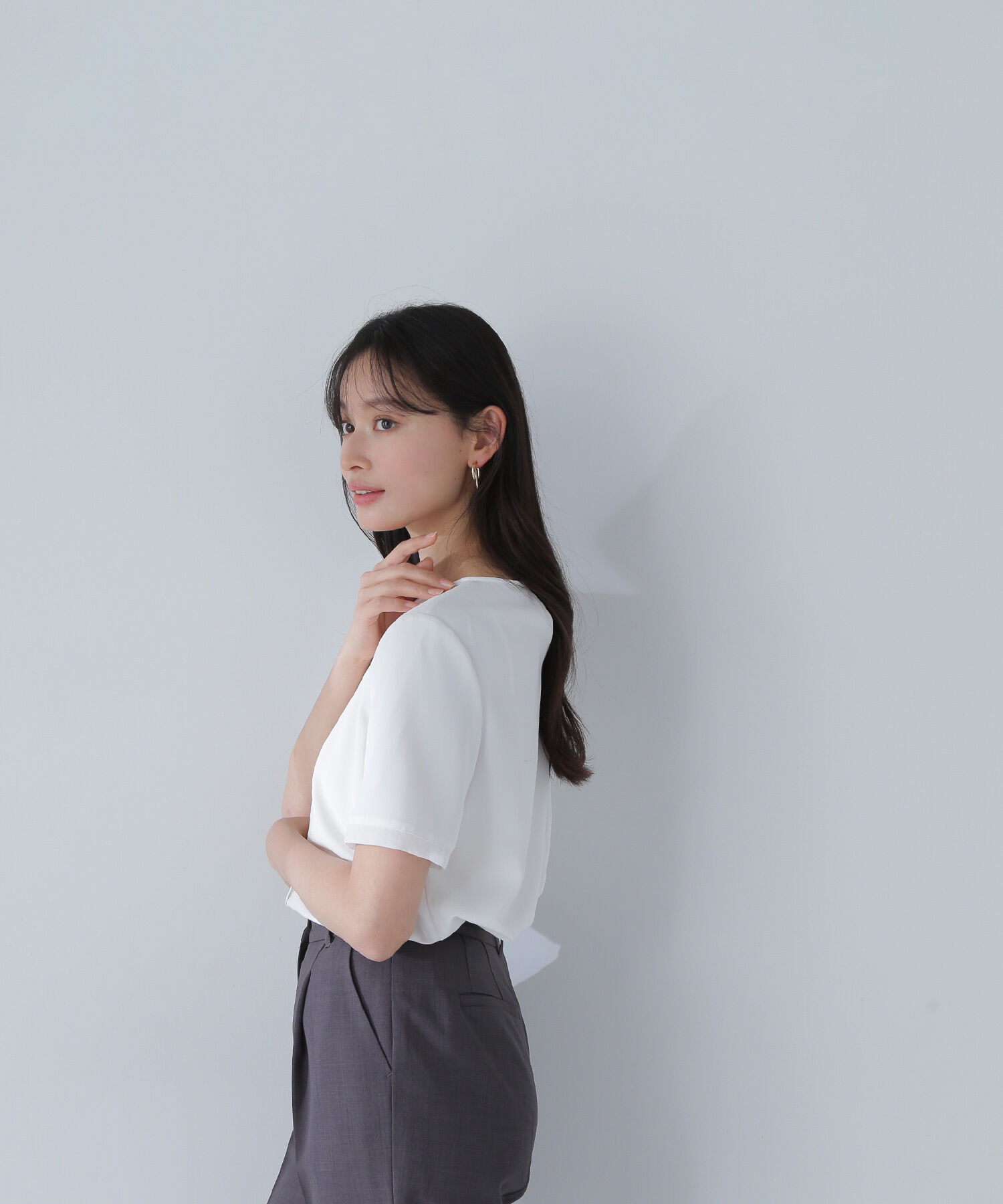  「シフォン切替スリーブブラウス」|シャツ・ブラウス|