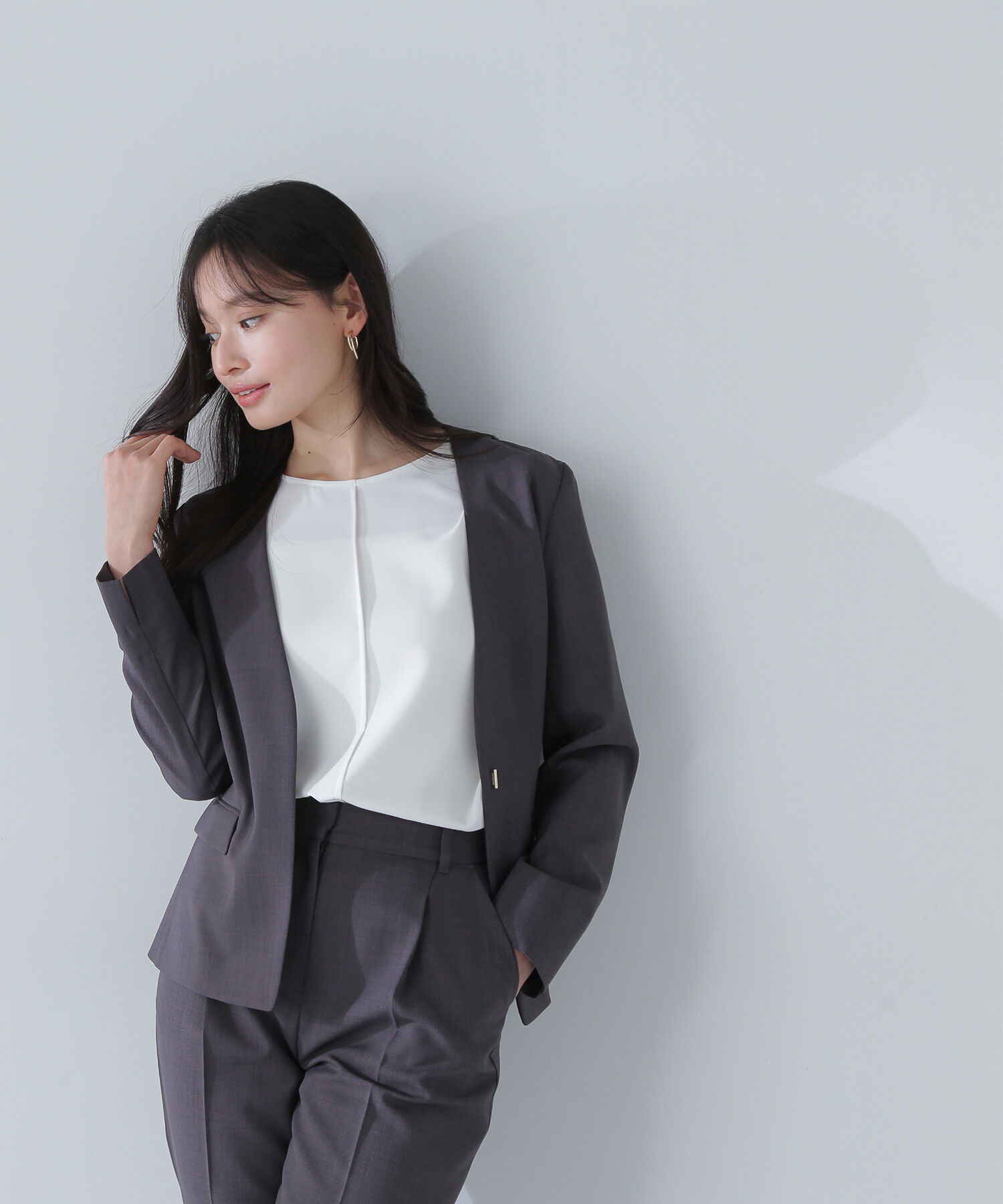  「シフォン切替スリーブブラウス」|シャツ・ブラウス|