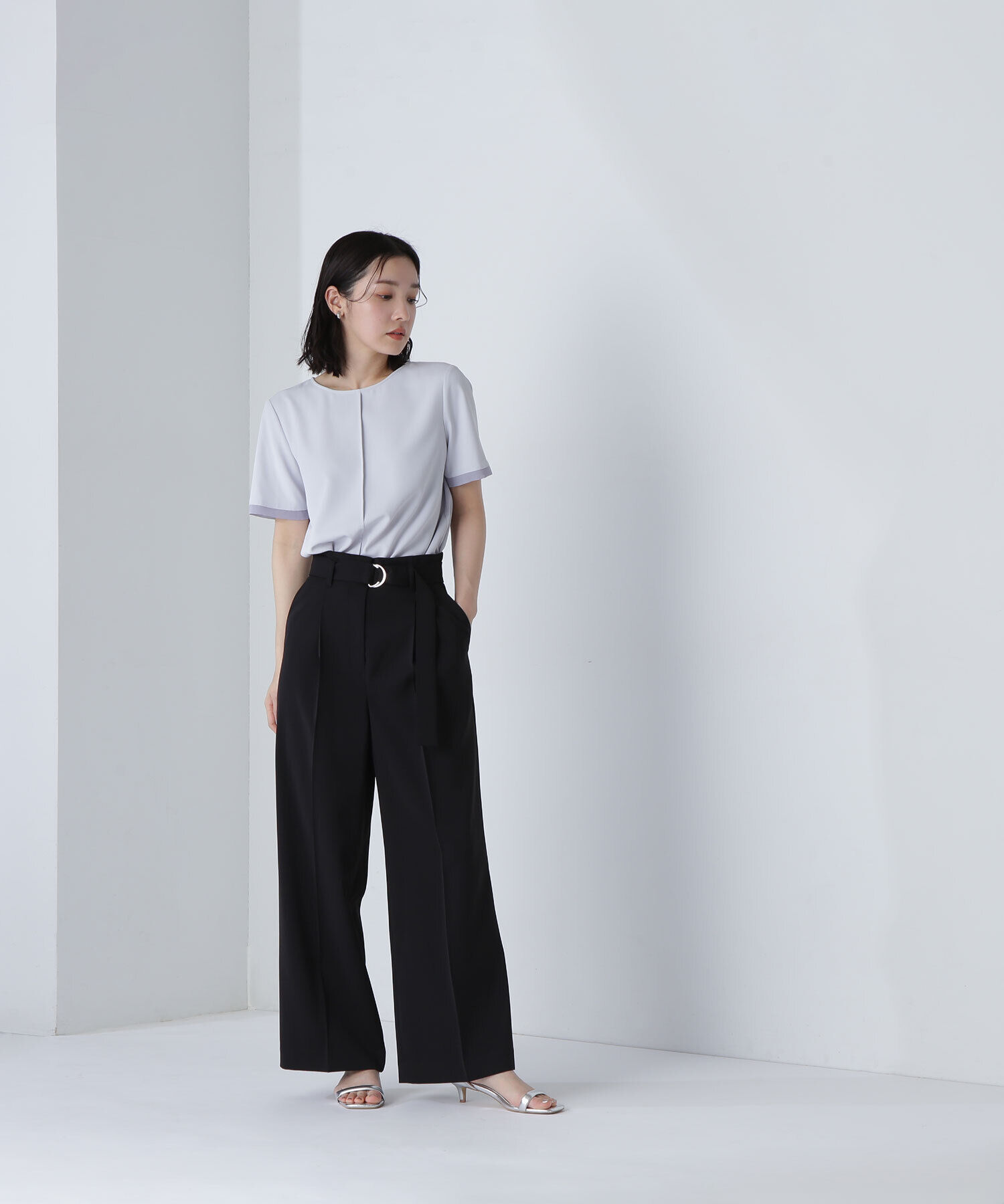  「シフォン切替スリーブブラウス」|シャツ・ブラウス|