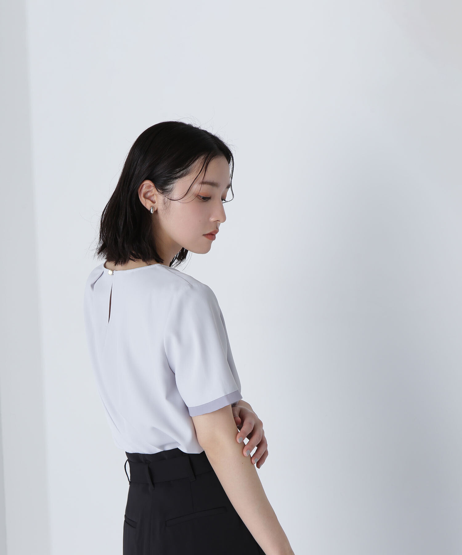  「シフォン切替スリーブブラウス」|シャツ・ブラウス|