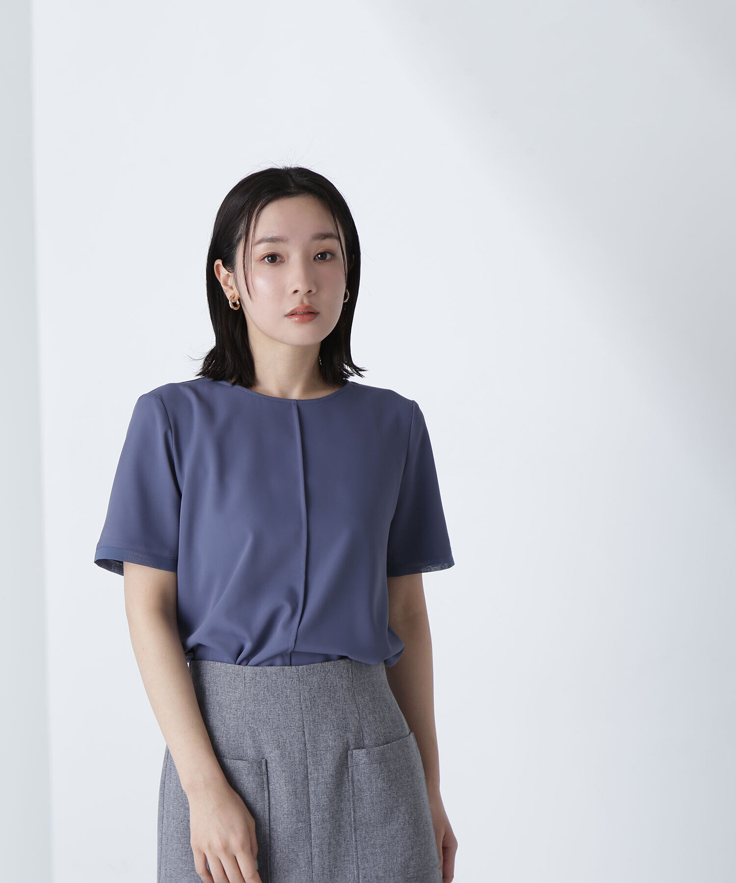  「シフォン切替スリーブブラウス」|シャツ・ブラウス|