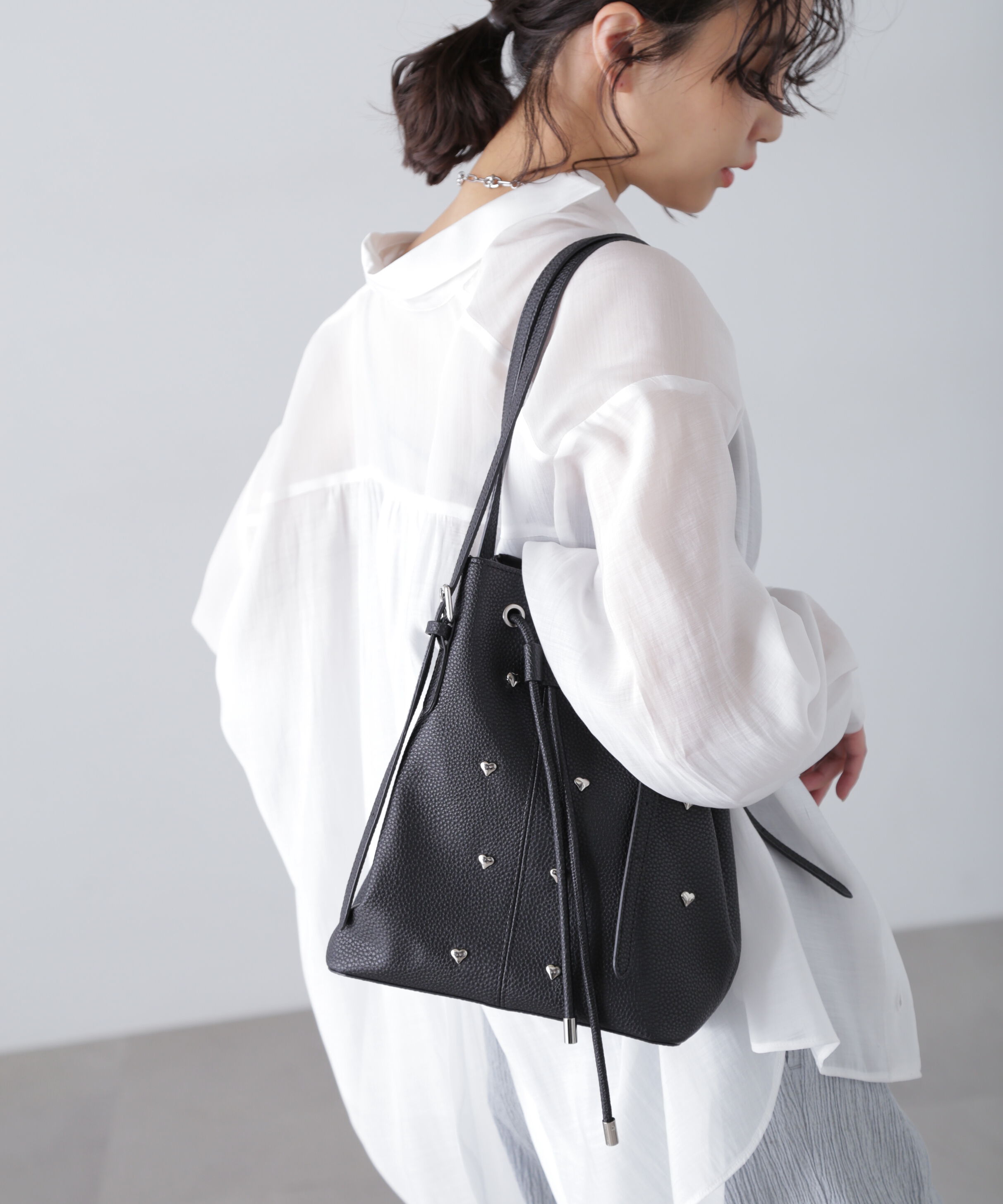  「ハートスタッズバッグ」|その他|ブラック