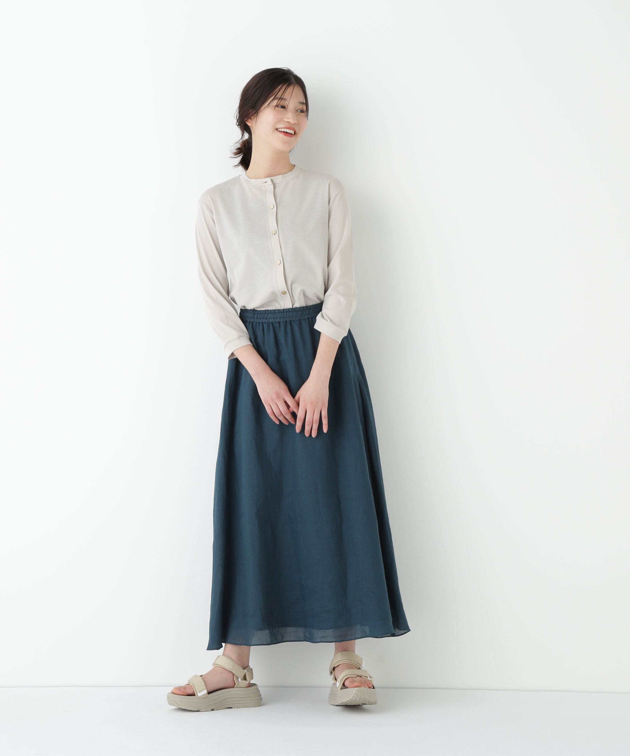  「◆ラミーサイドボックスタックギャザースカート」|スカート|