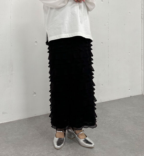 archives「フリルメッシュタイトスカート」|スカート|