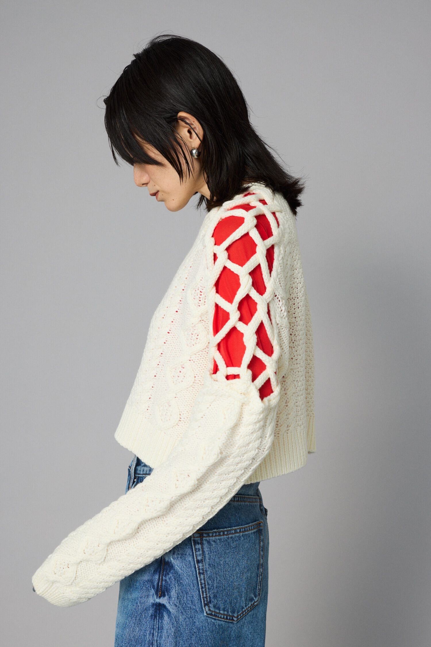 HeRIN.CYE「Net work sleeve tops」|ニット・セーター|