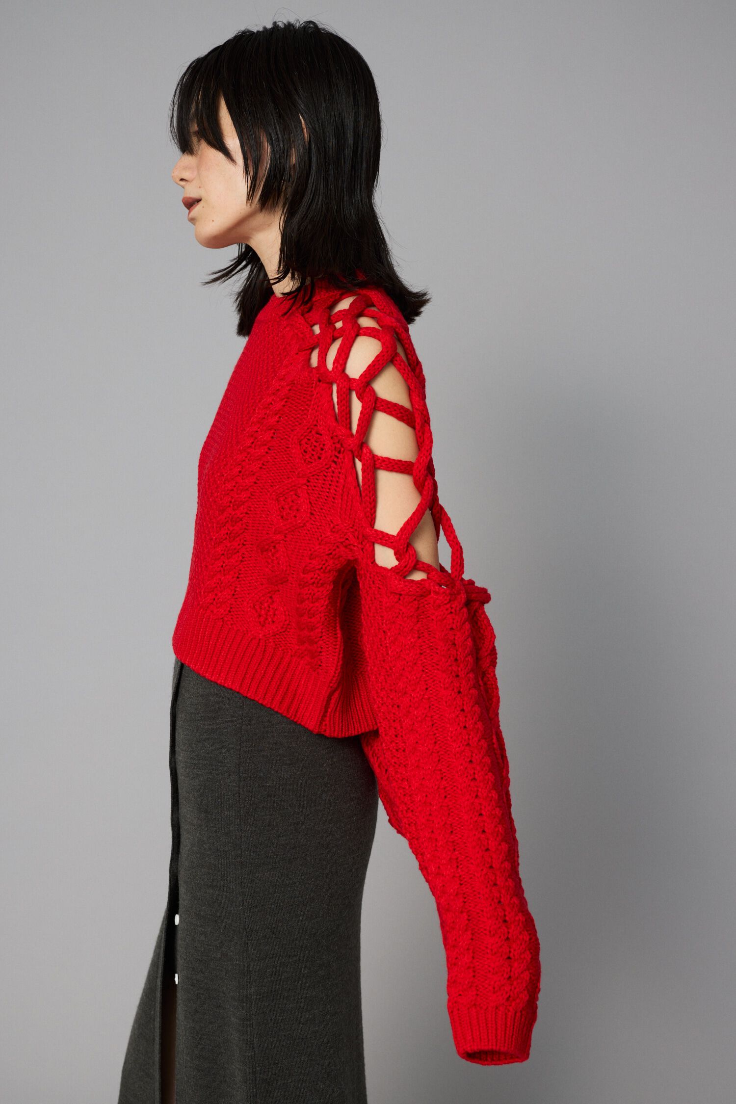 HeRIN.CYE「Net work sleeve tops」|ニット・セーター|