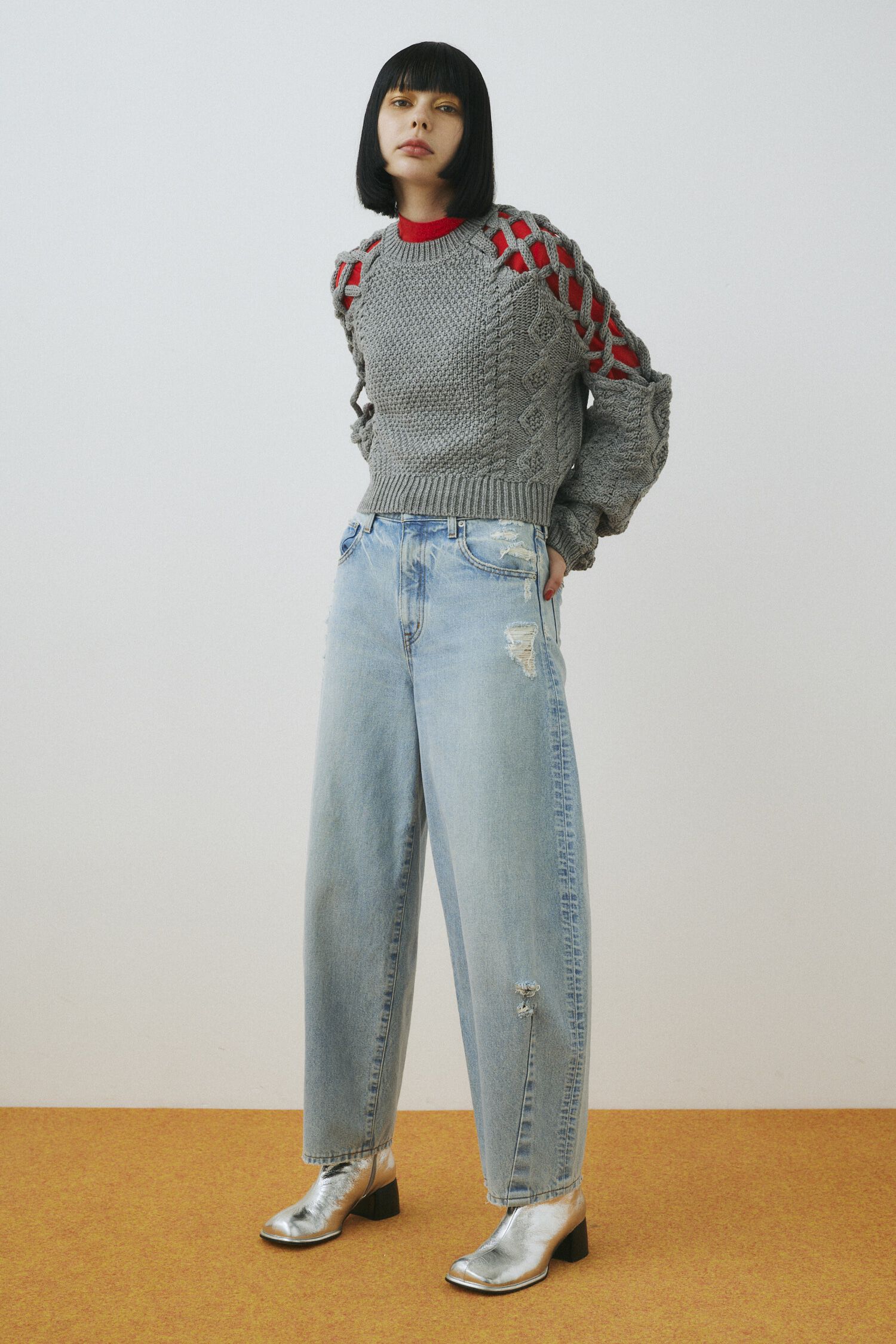 HeRIN.CYE「Net work sleeve tops」|ニット・セーター|