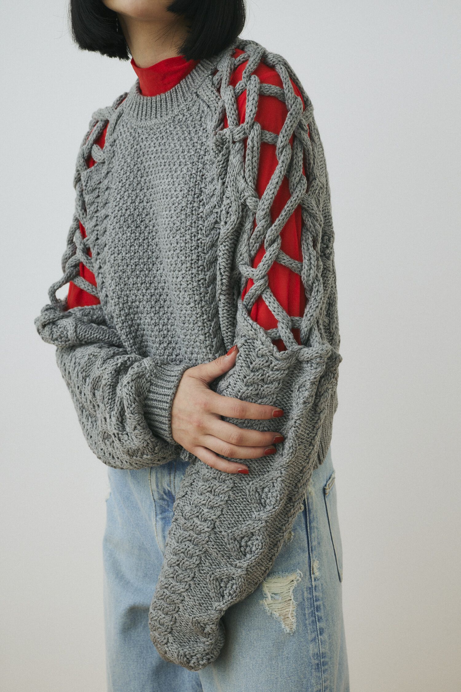 HeRIN.CYE「Net work sleeve tops」|ニット・セーター|