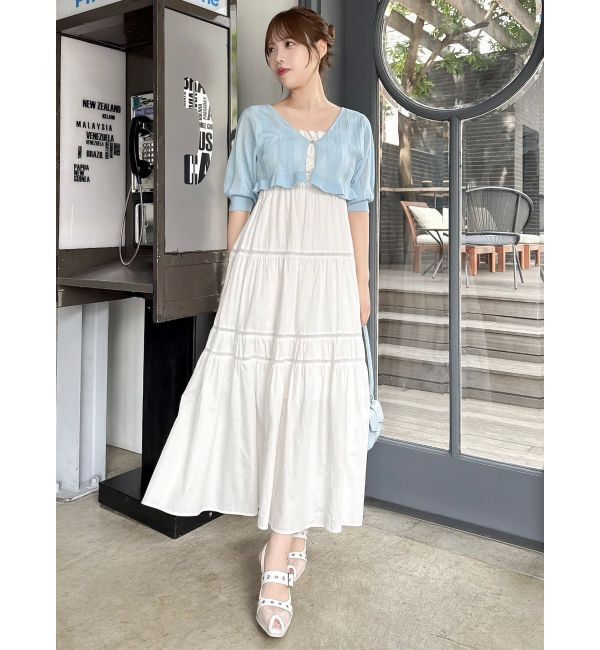 dazzlin「スカラップハーフスリーブカーデ」|カーディガン|