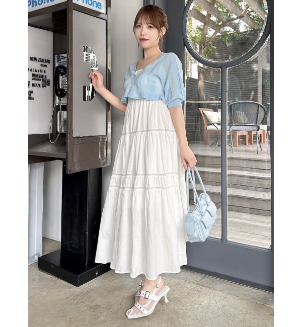 dazzlin「スカラップハーフスリーブカーデ」|カーディガン|