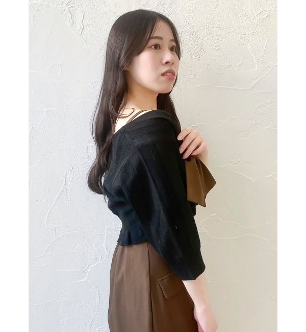 dazzlin「スカラップハーフスリーブカーデ」|カーディガン|