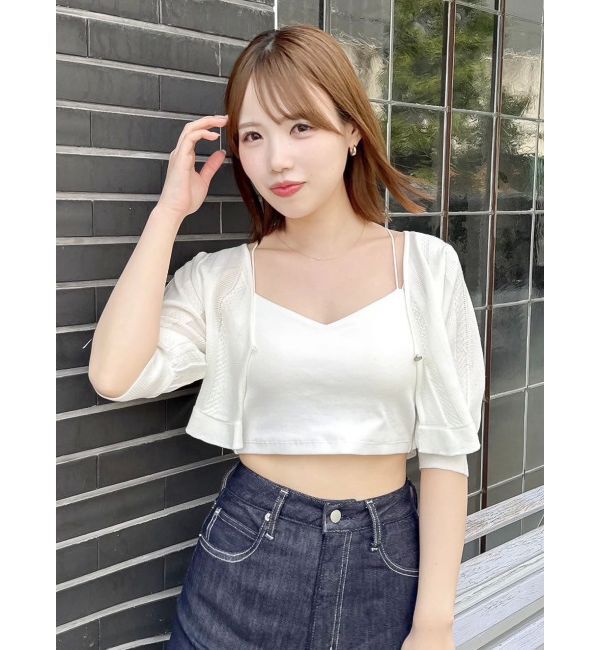 dazzlin「スカラップハーフスリーブカーデ」|カーディガン|