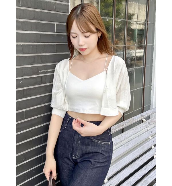 dazzlin「スカラップハーフスリーブカーデ」|カーディガン|