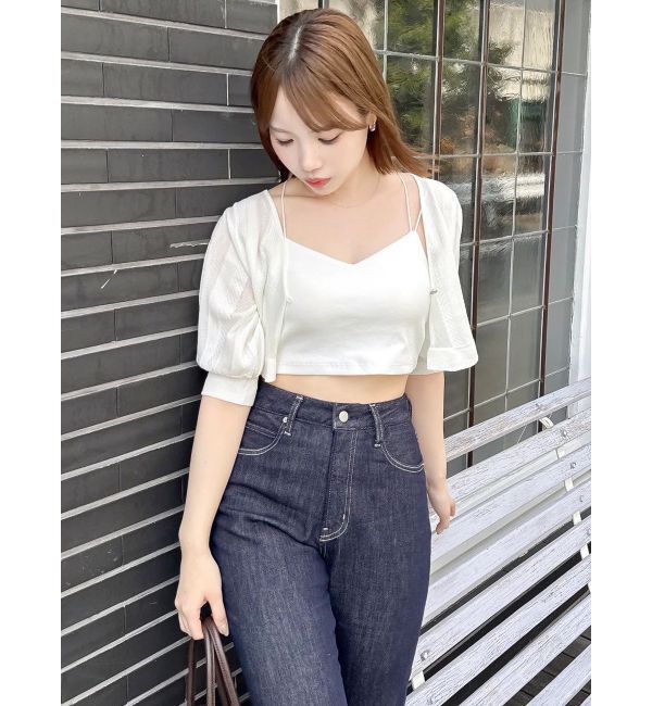 dazzlin「スカラップハーフスリーブカーデ」|カーディガン|