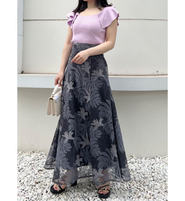 MERCURYDUO「モンステラチュール刺繍スカート」|スカート|