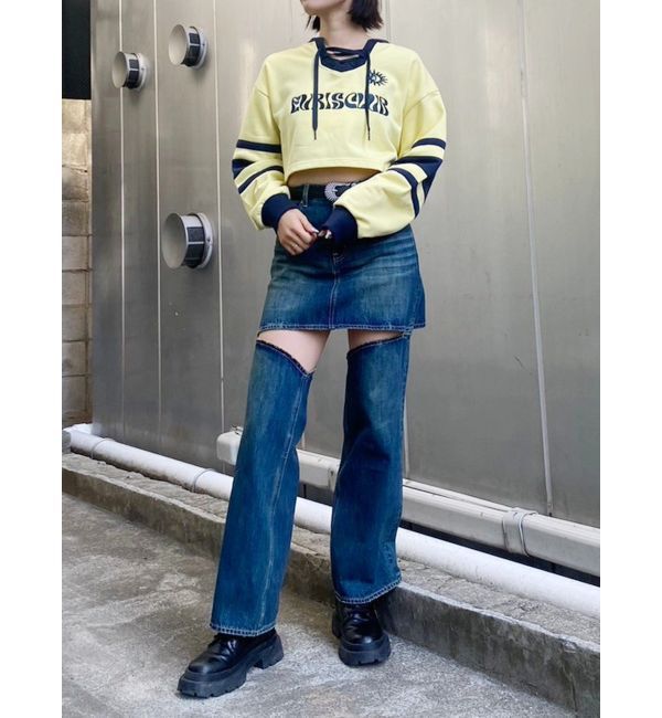 EVRIS「ドッキングデニムスカートパンツ」|デニム|