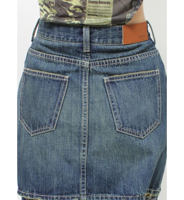 EVRIS「ドッキングデニムスカートパンツ」|デニム|