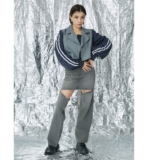 EVRIS「ドッキングデニムスカートパンツ」|デニム|