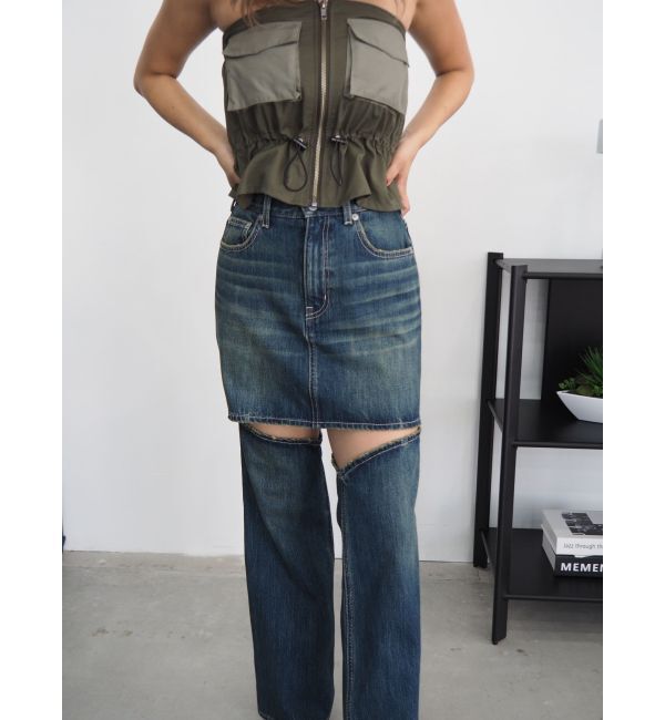 EVRIS「ドッキングデニムスカートパンツ」|デニム|