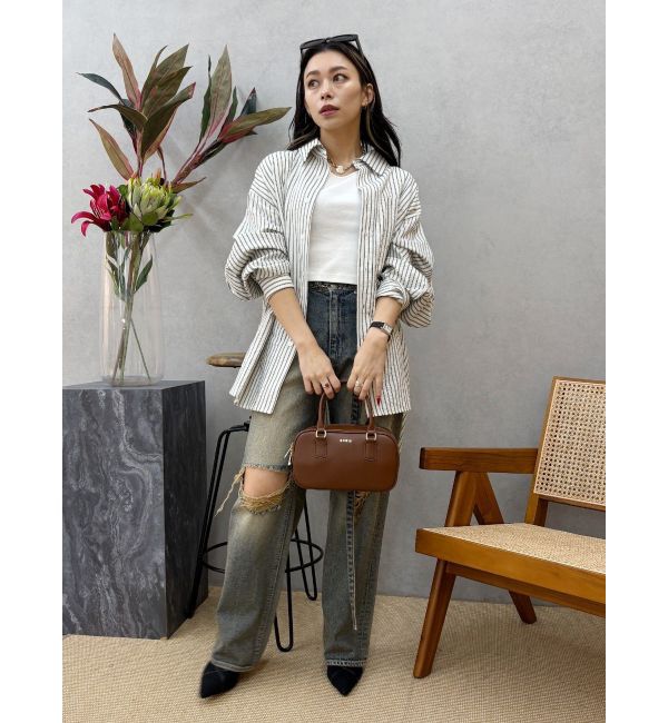 EVRIS「SUNNYモチーフストライプオーバーサイズシャツ」|シャツ・ブラウス|