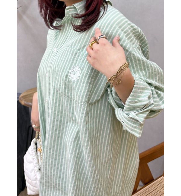 EVRIS「SUNNYモチーフストライプオーバーサイズシャツ」|シャツ・ブラウス|