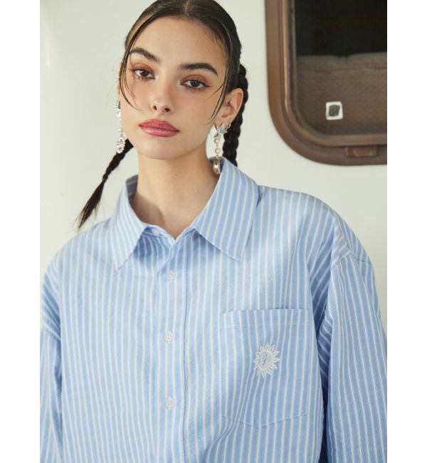 EVRIS「SUNNYモチーフストライプオーバーサイズシャツ」|シャツ・ブラウス|