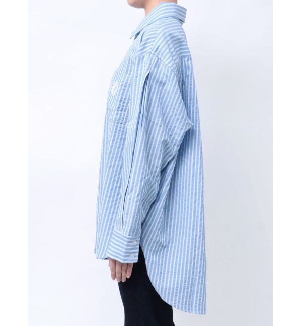 EVRIS「SUNNYモチーフストライプオーバーサイズシャツ」|シャツ・ブラウス|