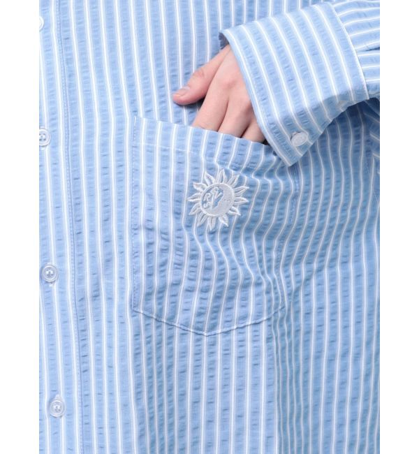 EVRIS「SUNNYモチーフストライプオーバーサイズシャツ」|シャツ・ブラウス|