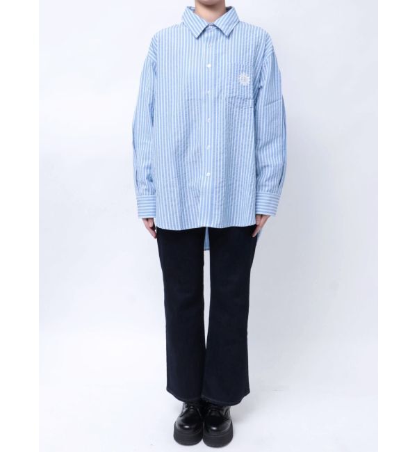 EVRIS「SUNNYモチーフストライプオーバーサイズシャツ」|シャツ・ブラウス|