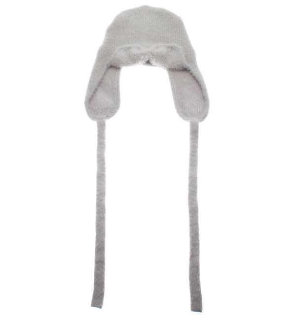 merry jenny「ribbonイヤーフラップニットキャップ」|ニット帽|グレー