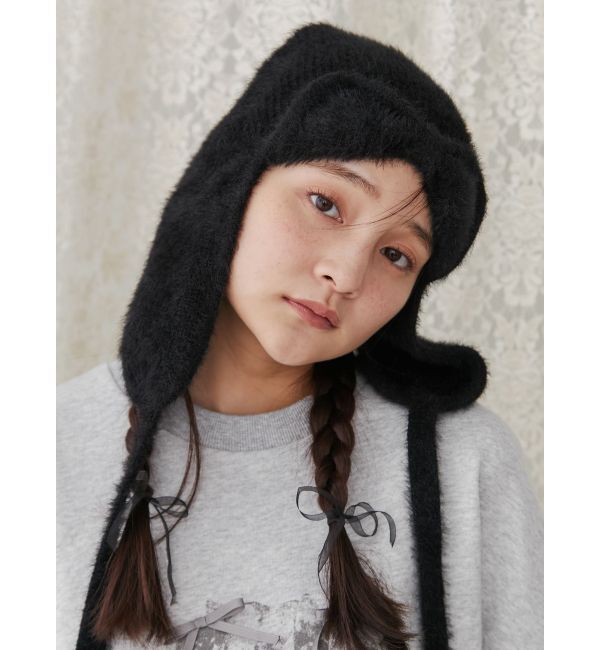merry jenny「ribbonイヤーフラップニットキャップ」|ニット帽|