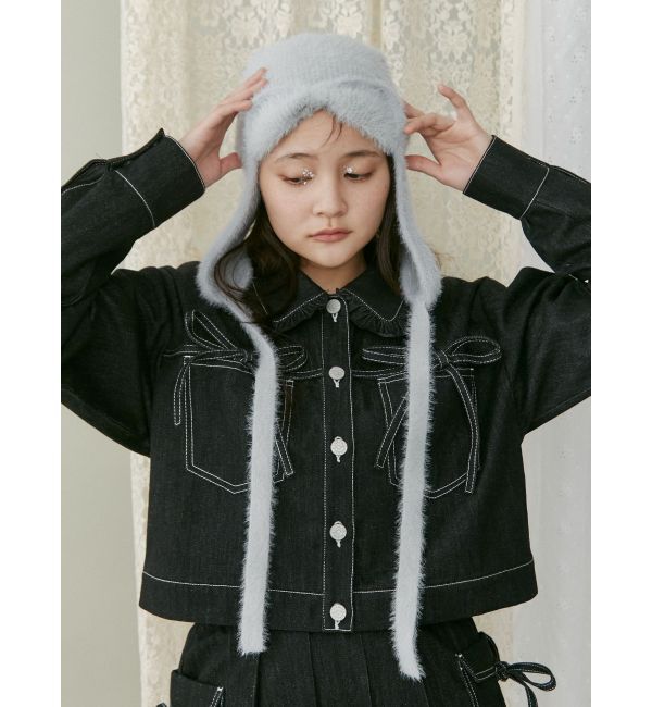 merry jenny「ribbonイヤーフラップニットキャップ」|ニット帽|