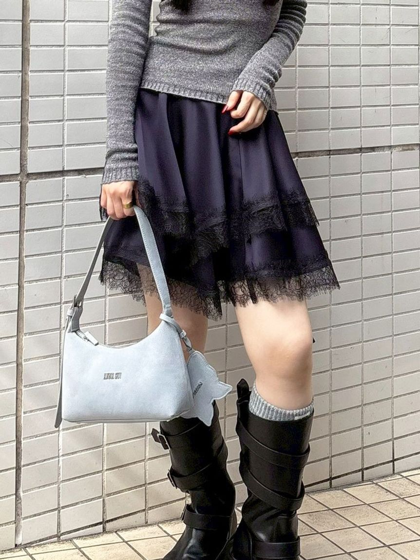 LILY BROWN「ヴィンテージサテンミニスカート(Hearts2Hearts着用)」|スカート|NVY