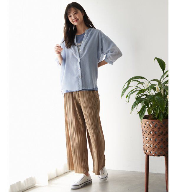 ikka「さらっとプリーツワイドパンツ」|その他|