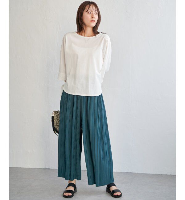 ikka「さらっとプリーツワイドパンツ」|その他|
