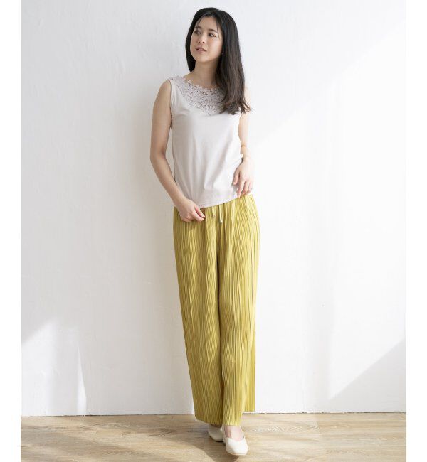 ikka「さらっとプリーツワイドパンツ」|その他|