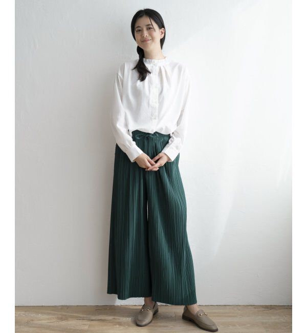 ikka「さらっとプリーツワイドパンツ」|その他|