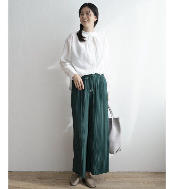 ikka「さらっとプリーツワイドパンツ」|その他|
