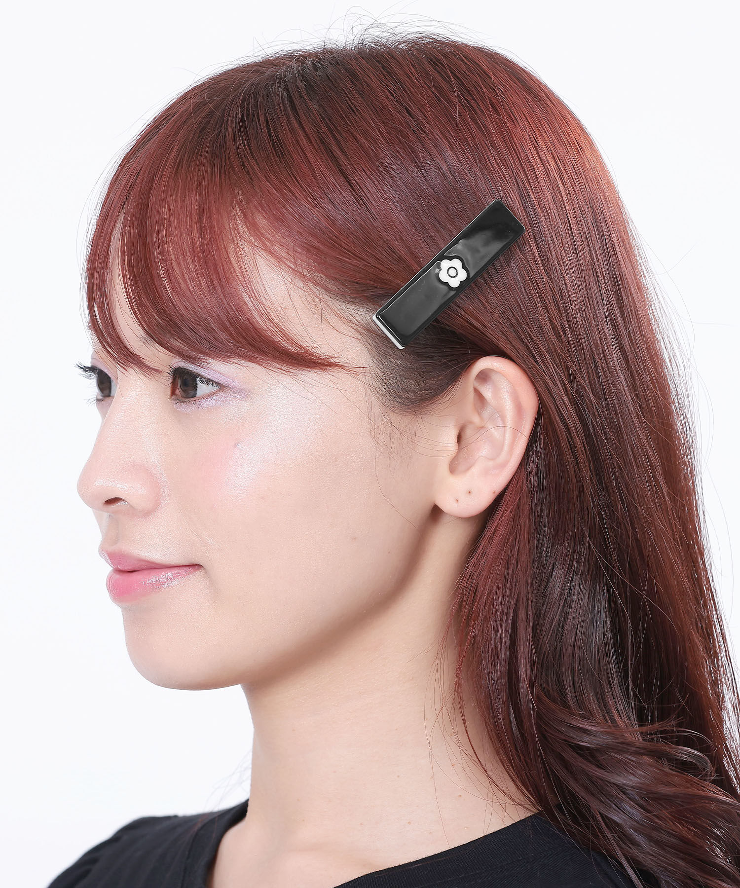 MARY QUANT「アクリルバー ワニクリップ」|ヘアバンド|ブラック