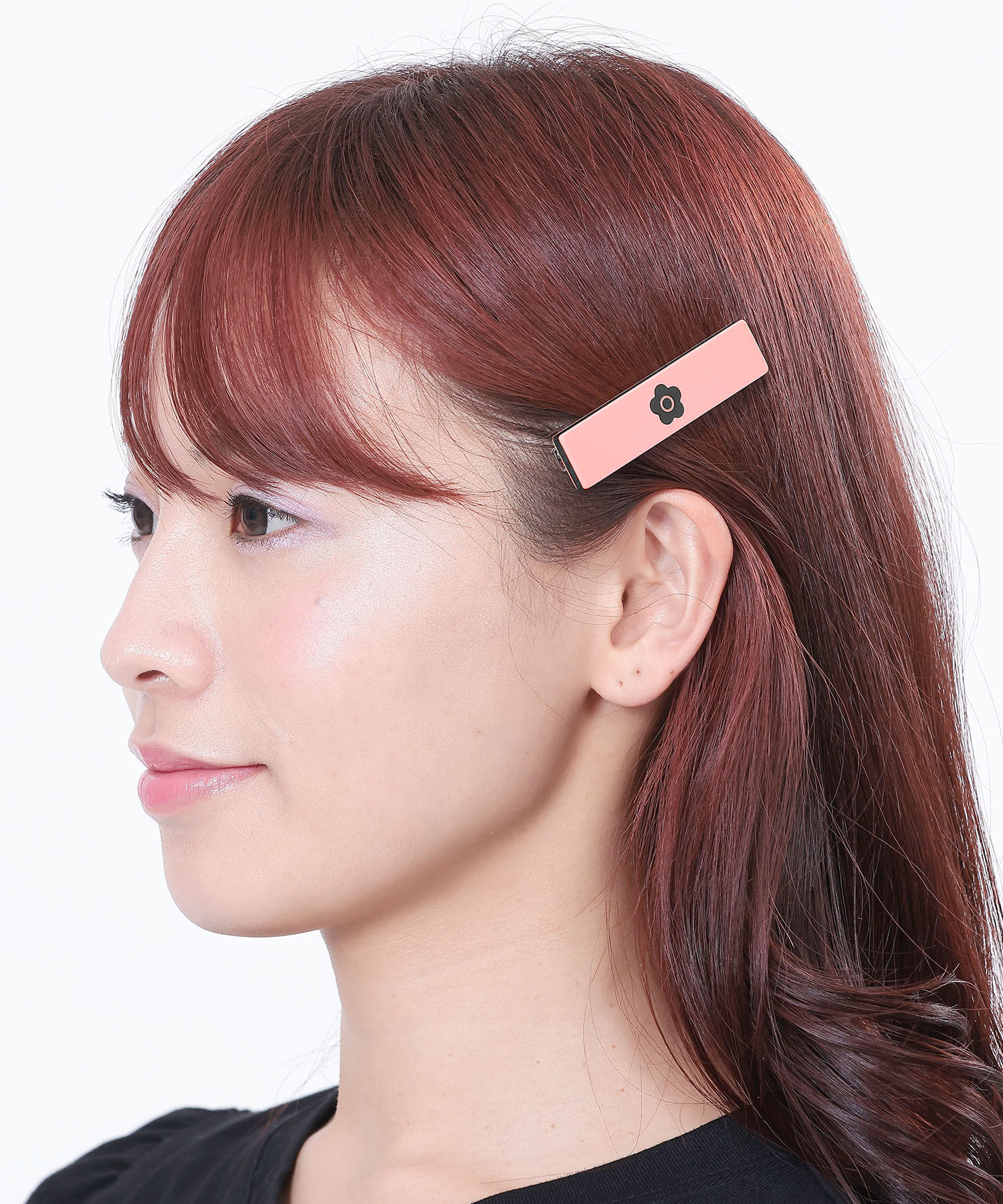 MARY QUANT「アクリルバー ワニクリップ」|ヘアバンド|ピンク