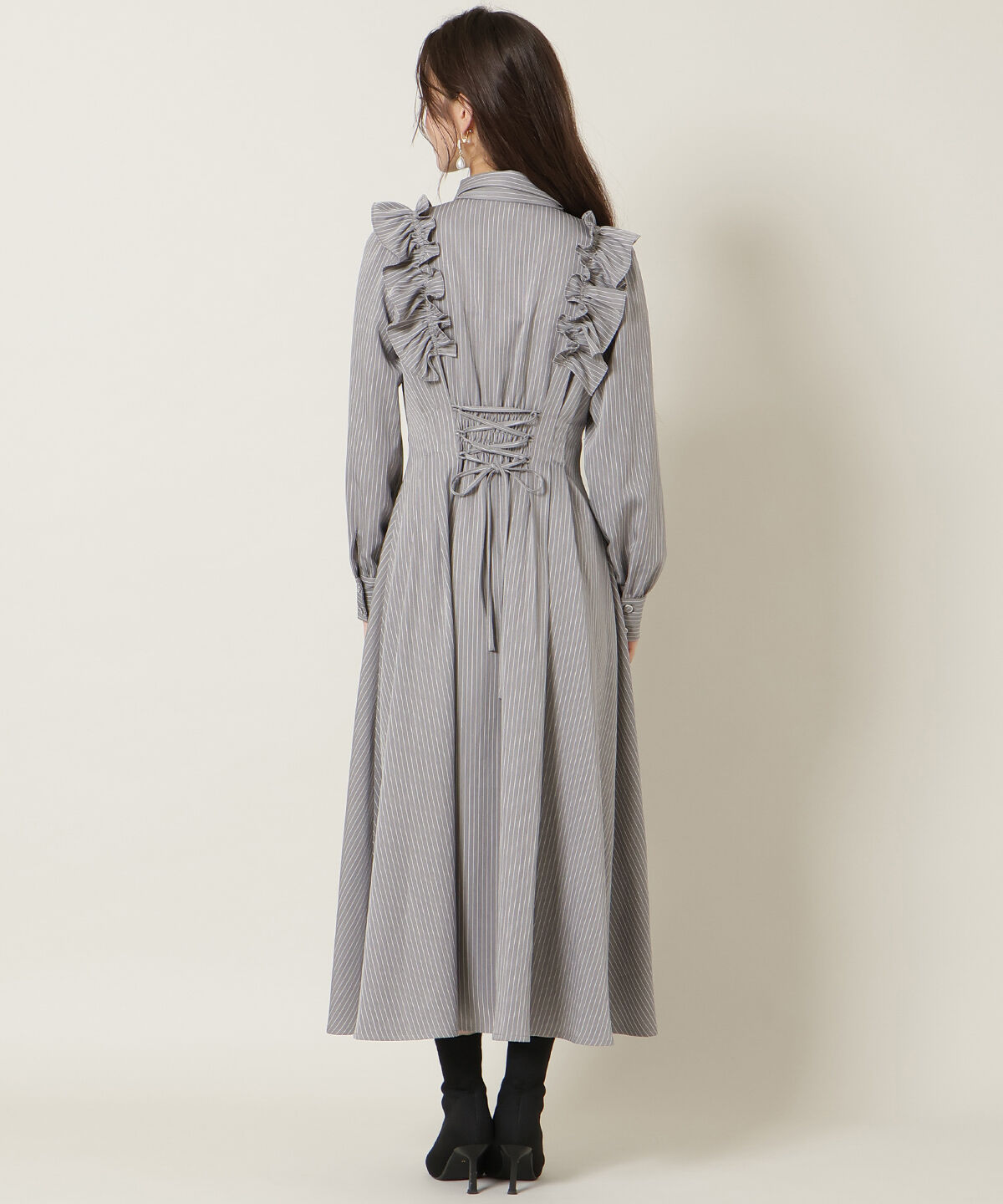 WILLSELECTION「ショルダーフリルリボンタイシャツワンピース」|ワンピース|